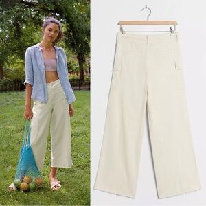 Anthropologie Blake White Crop Cargo Pants